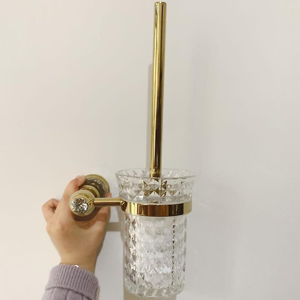 Slowmoose Luxury Crystal Brass Accessories- Hardware Soap Dish, And Towel Paper Holder toilet brush holder