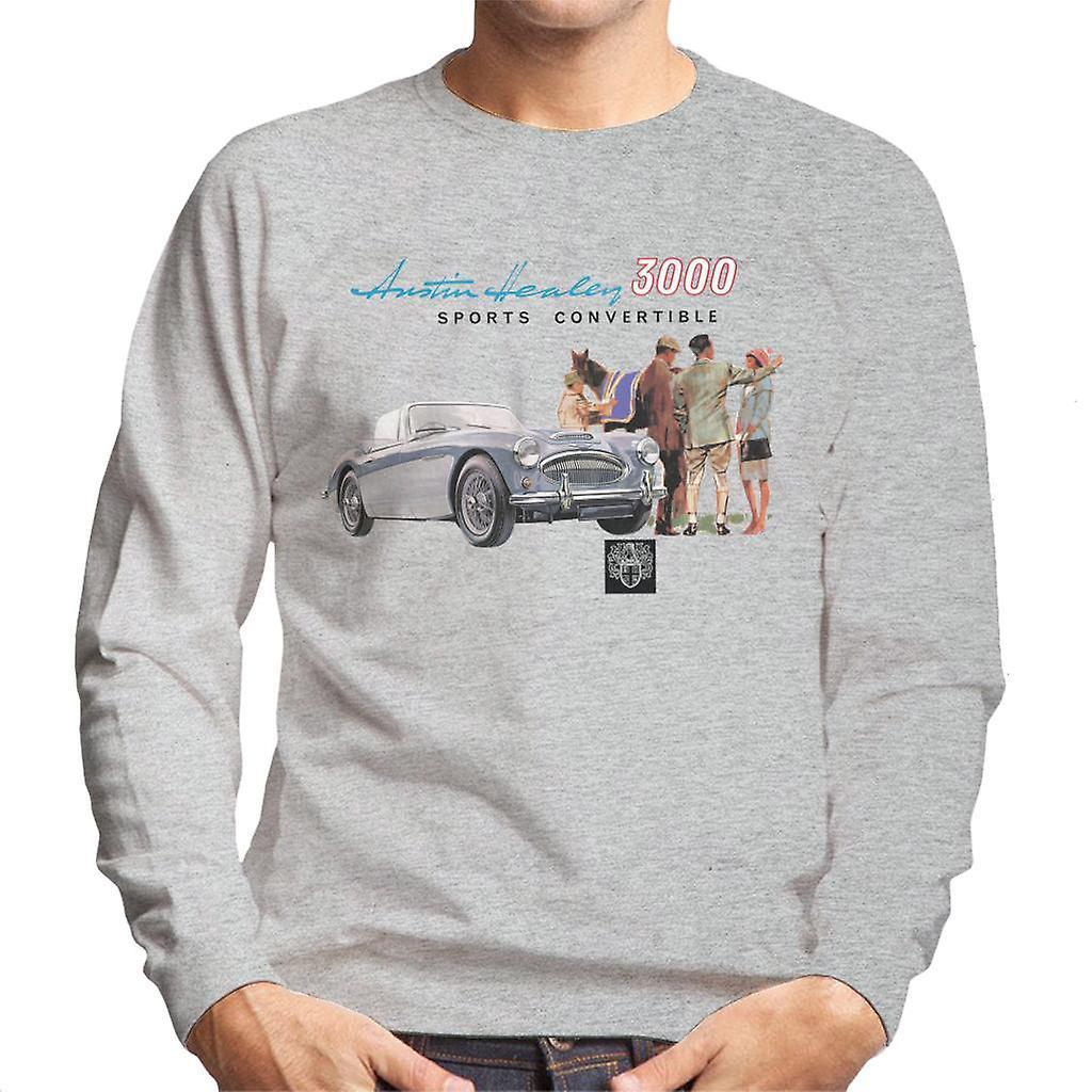 Austin Healey 3000 Sports Convertible British Motor Heritage Men's Sweatshirt Heather Grey Large