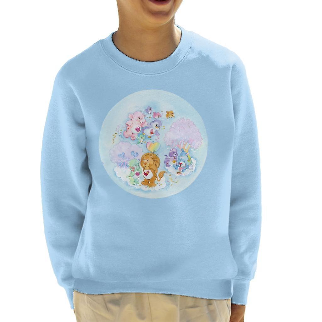 Care Bears Brave Heart Lion Pink Trees Kid's Sweatshirt Sky Blue Small (5-6 yrs)