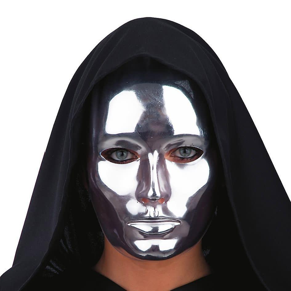 My Other Me Adult chrome silver face mask Taille Unique