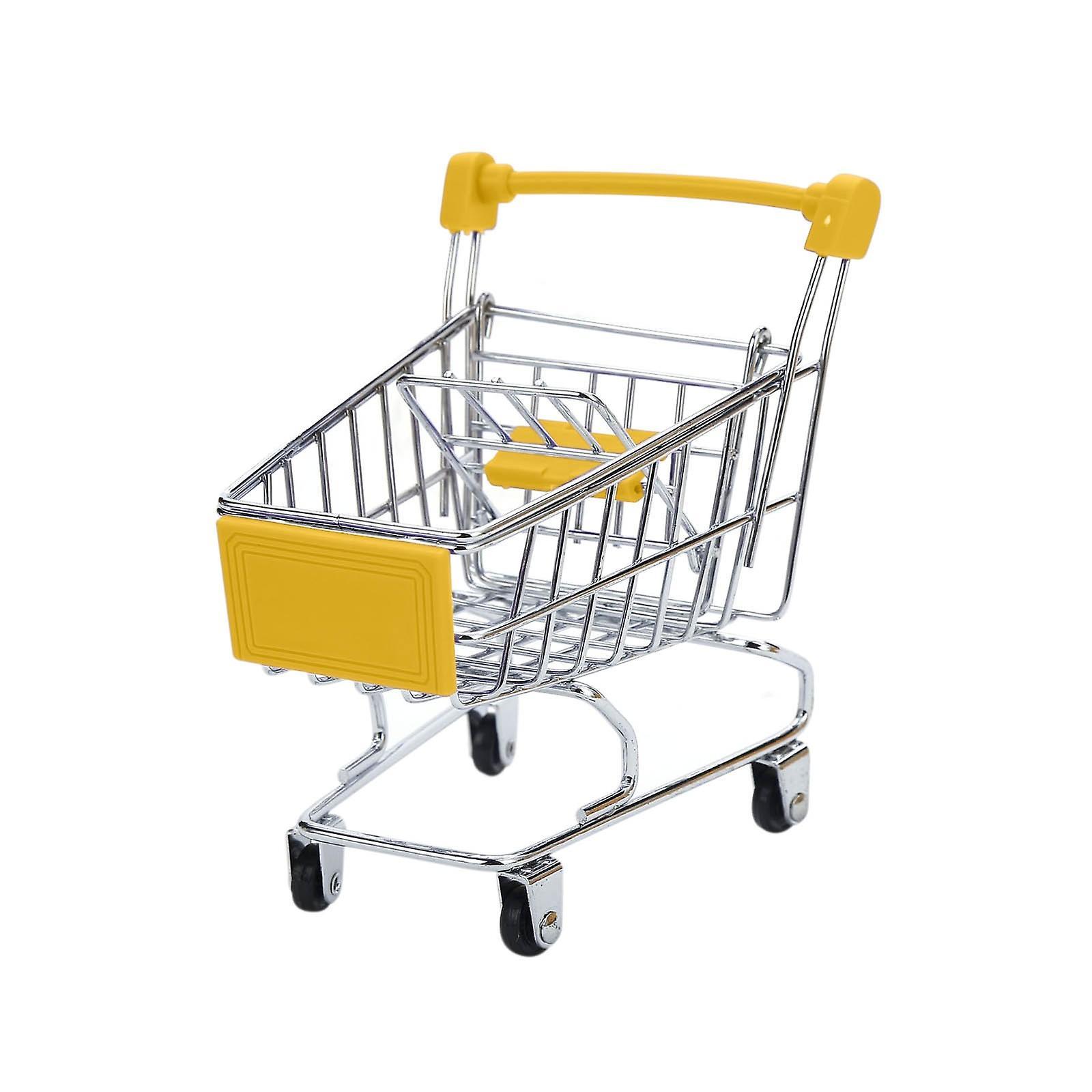 Hefansi Children Supermarket Mini Shopping Cart Mini Shopping Cart Mini Supermarket Shopping Cart Yellow