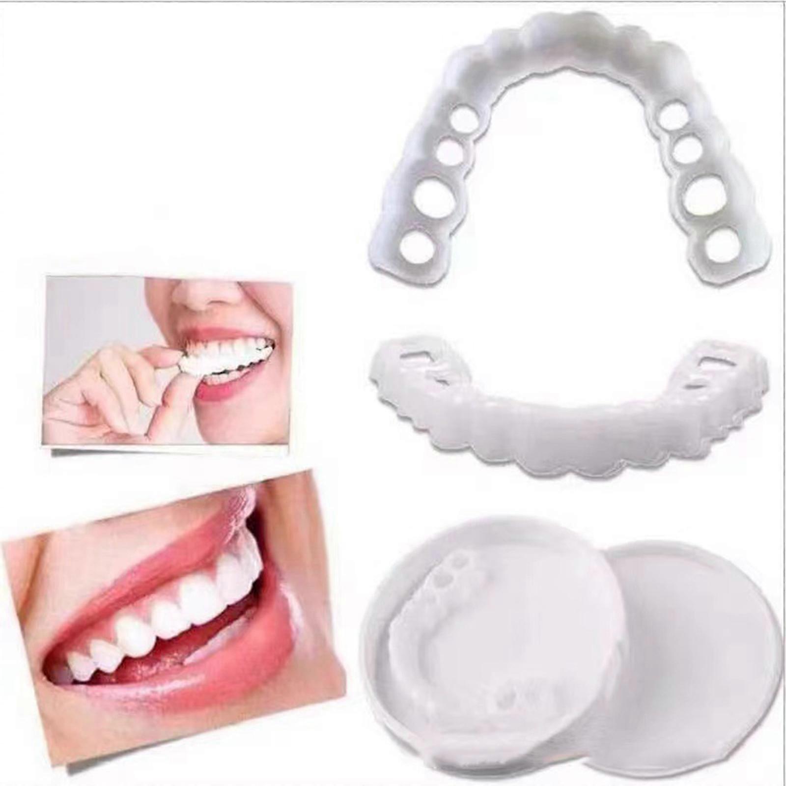 Unbrand Fake Teeth Dentures Teeth for Women and Men, Dental Veneers for Temporary Teeth Restoration to Protect Your Teeth 1 set