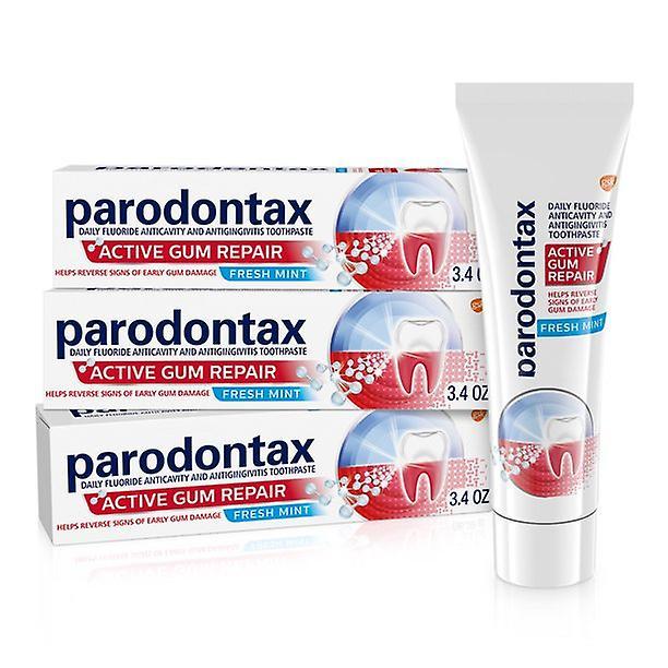 Parodontax Active Gum Repair Toothpaste, Gum Toothpaste, Fresh Mint - 3.4 Ounces (pack Of 3)