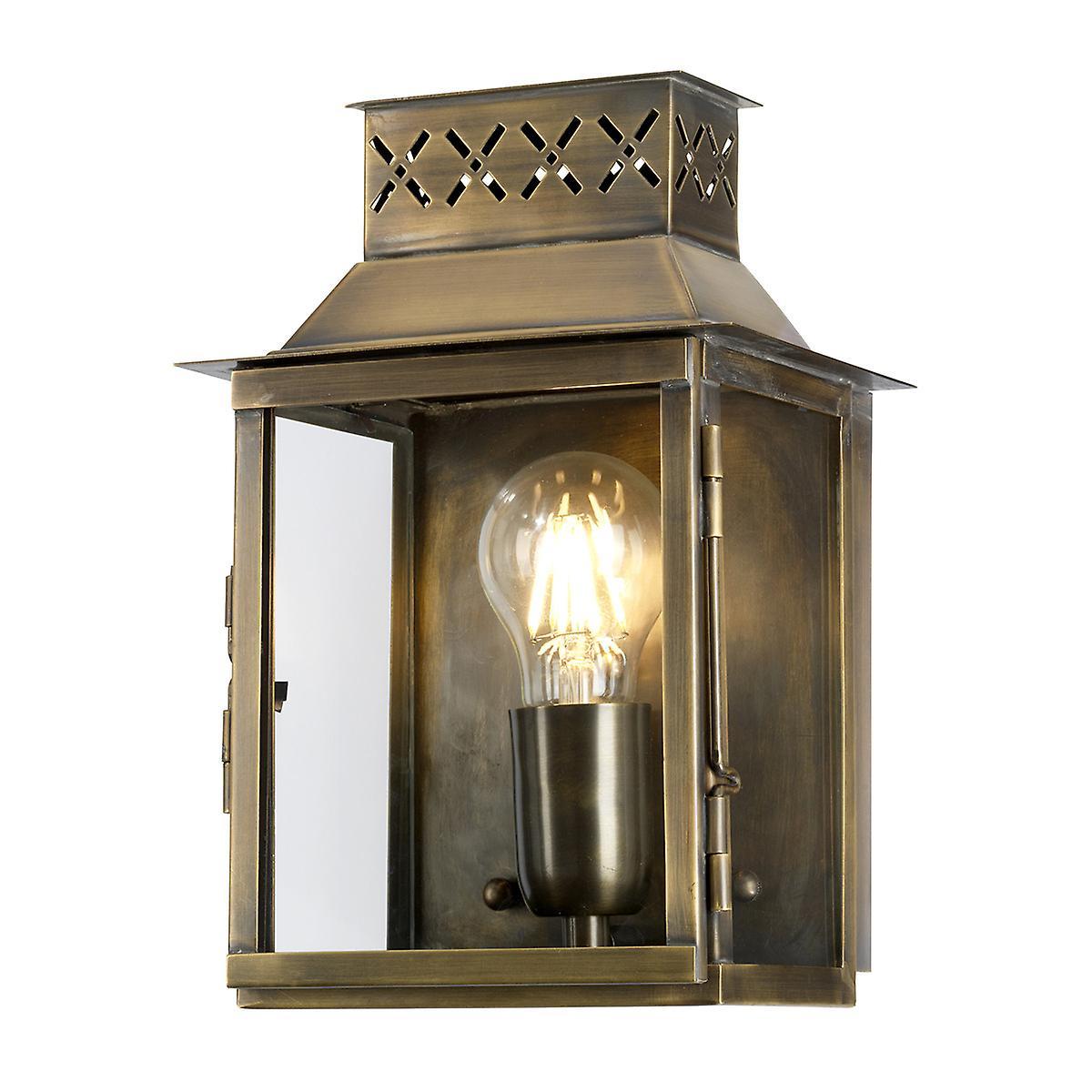 Lambeth Palace 1 Light Outdoor Wall Lantern Light Brass IP44 E27