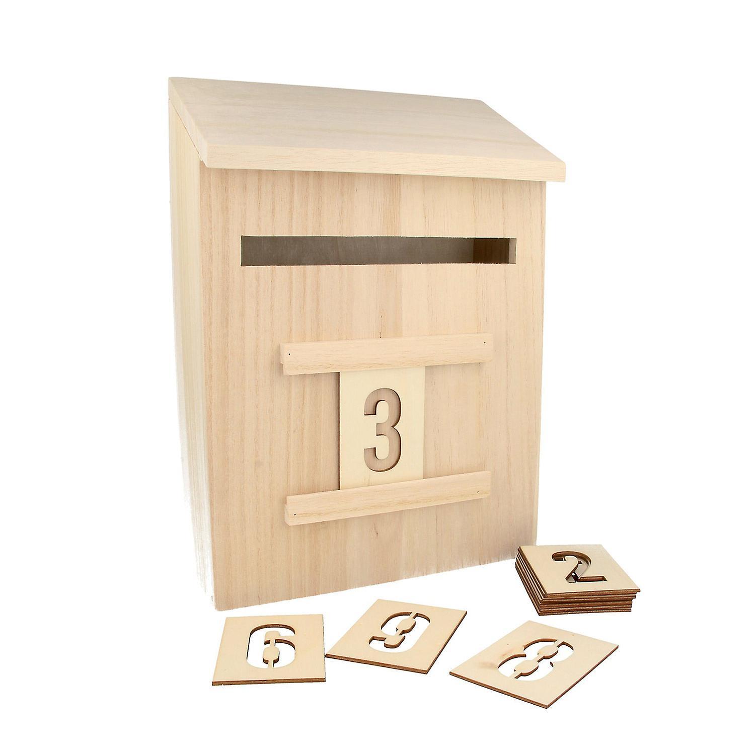 Artemio Wooden Advent Calendar Mailbox 28 cm Beige 28 x 20 x 9,5 cm