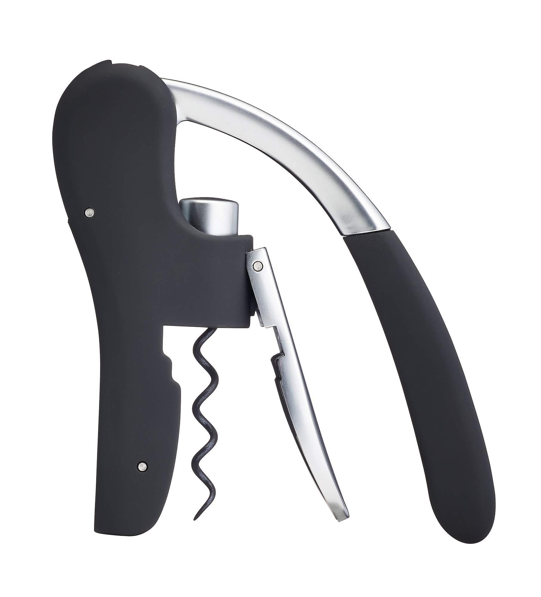 Tsim Deluxe Corkscrew, Wine Bottle Opener with Built-in Foil Cutter, Black & Chrome