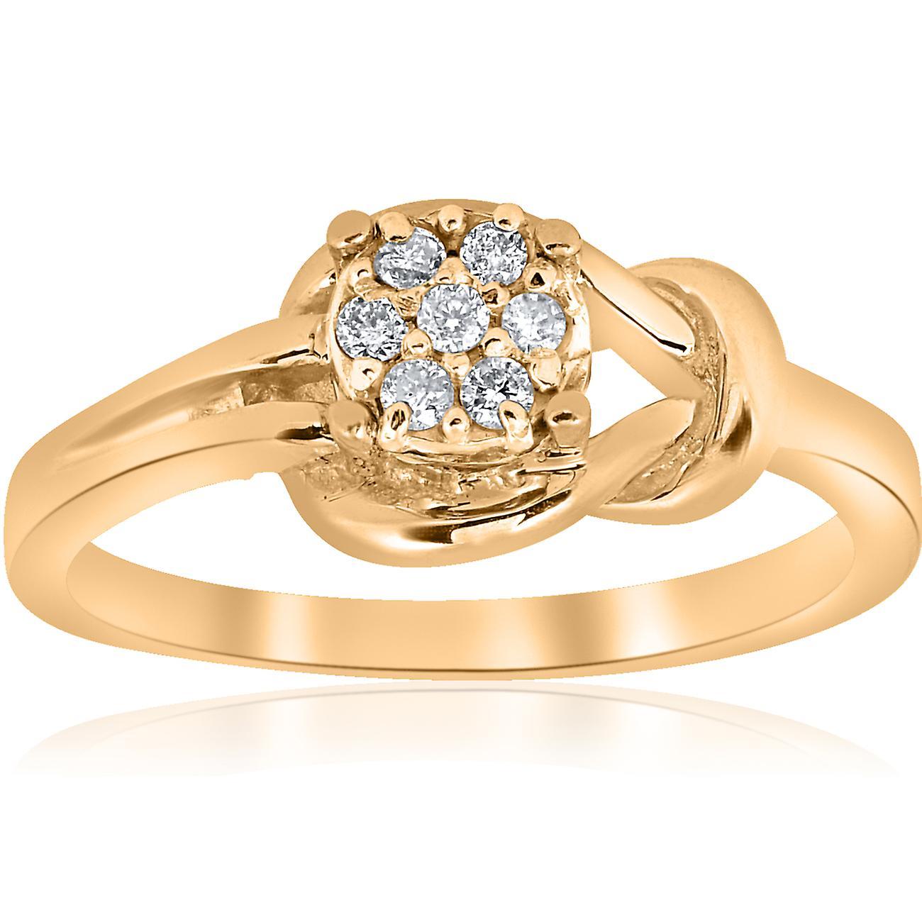 Pompeii3 14k Yellow Gold Diamond Knot Ring 7