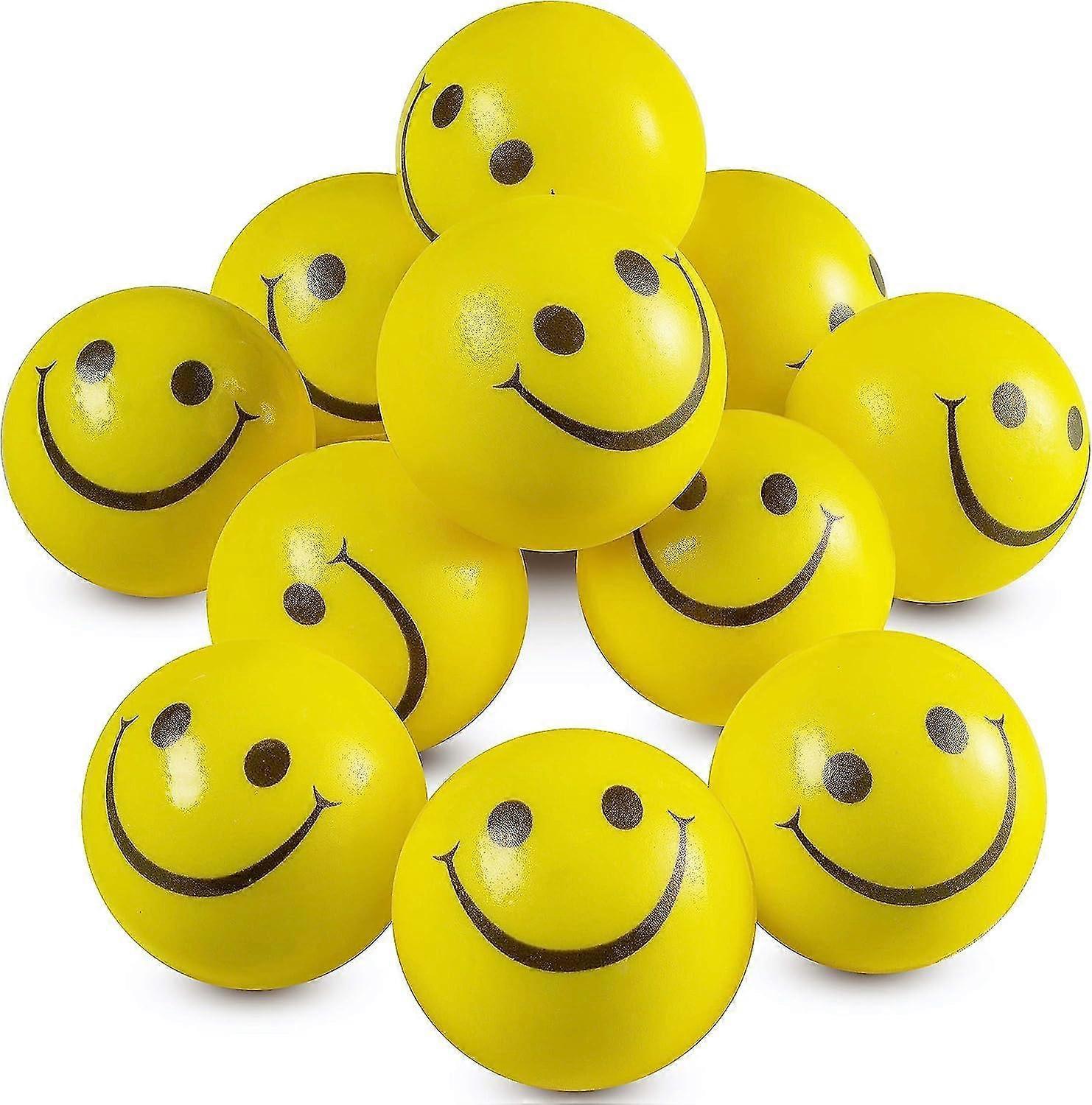 Yuheng Shao Saytay Smile Face Stress Balls (bulk Pack Of 24) For Kids And Adults, 2 Inch Yellow Fun Happy Face Squeeze Balls For Anxiety Relief, Ha...