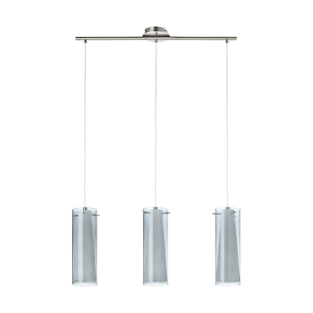 Eglo Lighting Pinto 3 Light Ceiling Pendant Bar Satin Nickel, E27