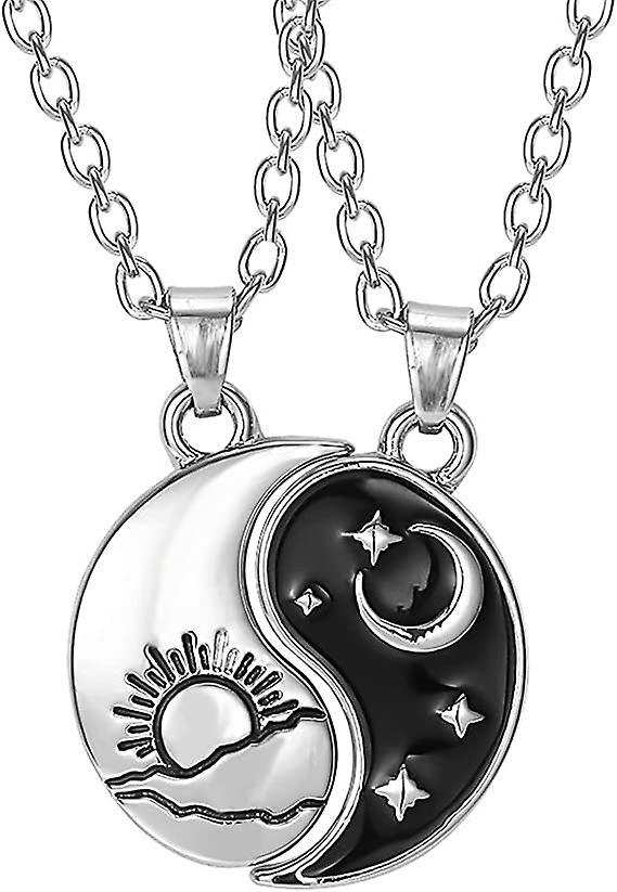 Heytea Necklace For 2, Best Friend Necklace Set-yin Yang Tai Chi Pattern Pendant Black And White Taoism Culture Friendship Necklace Matching Gifts ...