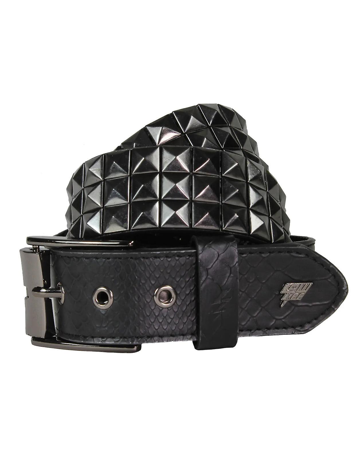 Triple Studded Leather Belt  - Lowlife Black 32" - 34" Waist (M)