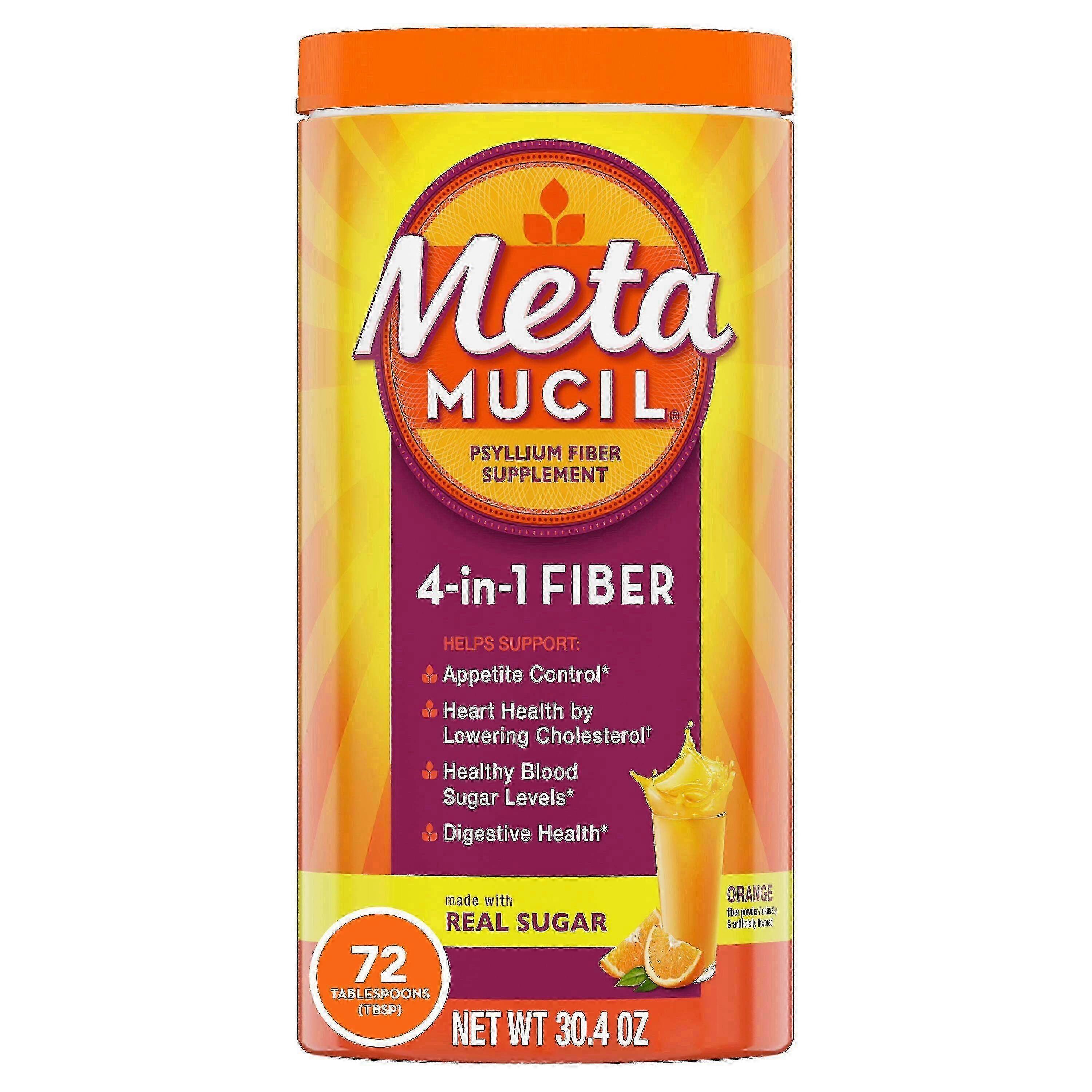 Metamucil multihealth fiber powder, orange, 72 doses, 30.4 oz