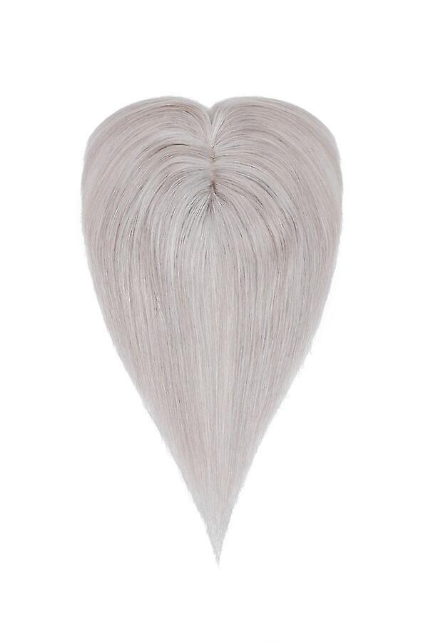 Sego Silk Breathable Human Hair Topper with Bangs Topper Hairpiece grey 14inch