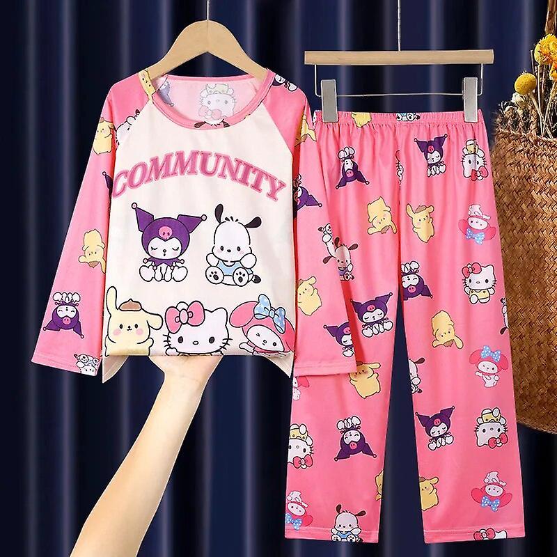 Tigernu 2023 Kawaii Kuromis Cinnamorolls Children Pajamas Sets Anime Girl Boy Sleepwear Autumn Kids Homewear Clothes Pajama Pants Pyjama Pink size1...