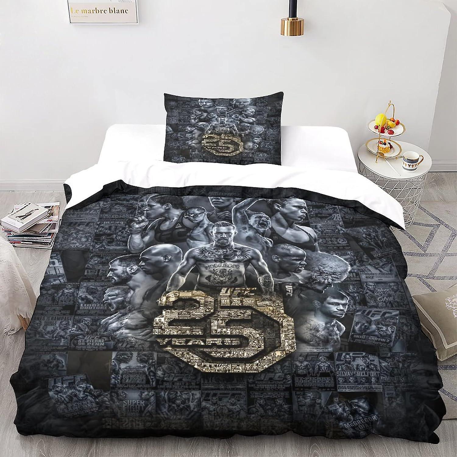 Kerota UFC One Piece MMA Duvet Cover, One Piece Fighter Bedding Set with Zipper - Duvet Cover Sets with Gold Pillowcases Single135x200cm