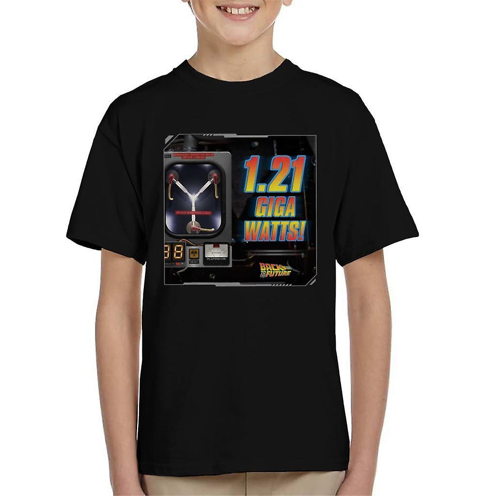 Back to the Future 121 Gigawatts Kid's T-Shirt Black X-Large (12-13 yrs)