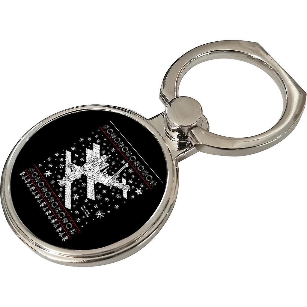 NASA International Space Station Christmas Knit Phone Ring Black 3.5cm x 4.5cm