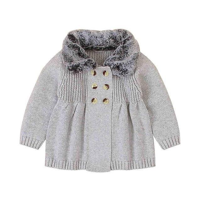 Slowmoose Baby Sweaters Cardigans Winter Warm Knitted - Newborn Jackets Coats Long Sleeve 18M / Gray