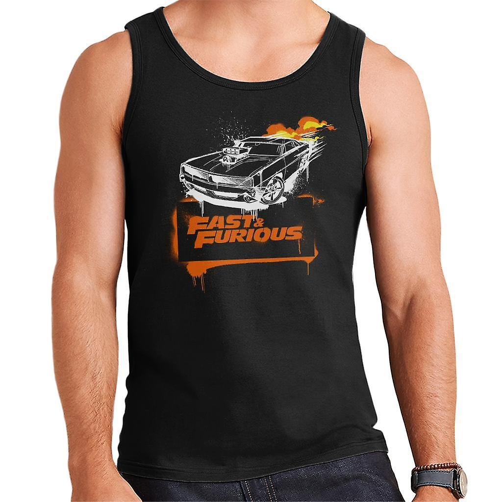 Fast & Furious Fast and Furious Dodge Charger Flame Men's Vest Black Large