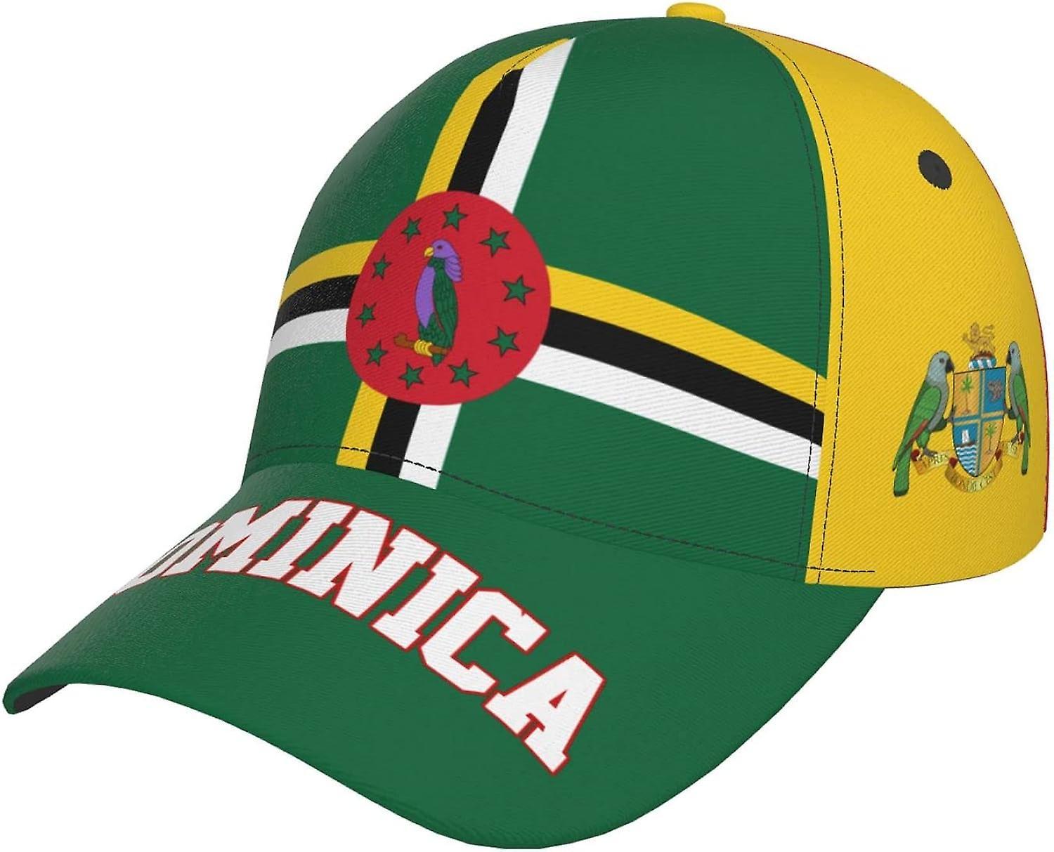 Kerota Dominica Flag Dominican Baseball Cap Full Print Adult Men Hat Patriotism Supporter Soccer Caps Black bm-5168 color497