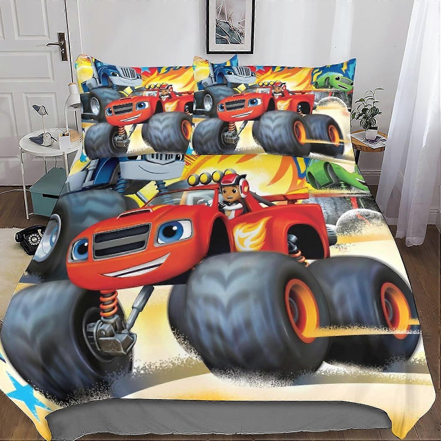 Kerota D Printed Blaze And The Monster Machines Duvet Cover Blaze And The Monster Machines Bedding Set Person Parts Microfiber Duvet Cover With Pil...