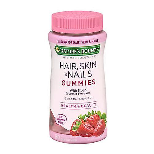 Natures Bounty Nature's Bounty Optimal Solutions Hair-Skin & Nails, Strawberry Flavored Gummies 80 Each (Pack Of 1)