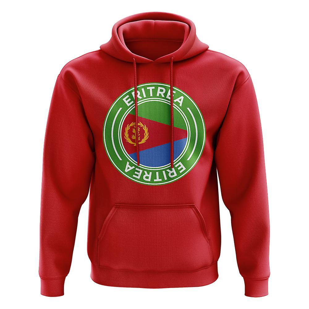 UKSoccerShop Eritrea Football Badge Hoodie (Red) Womens XXL (Size 18 - 40 inch Chest)