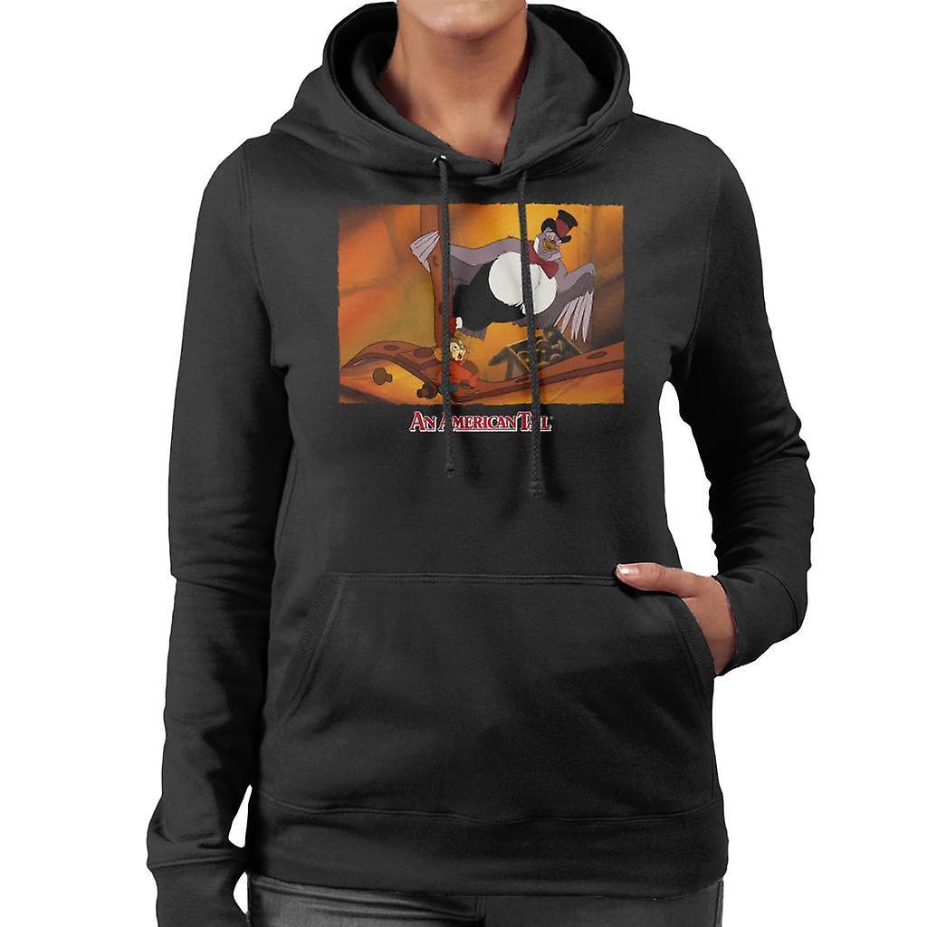 An American Tail Fieval And Henri Le Pigeon Women's Hooded Sweatshirt Black X-Large