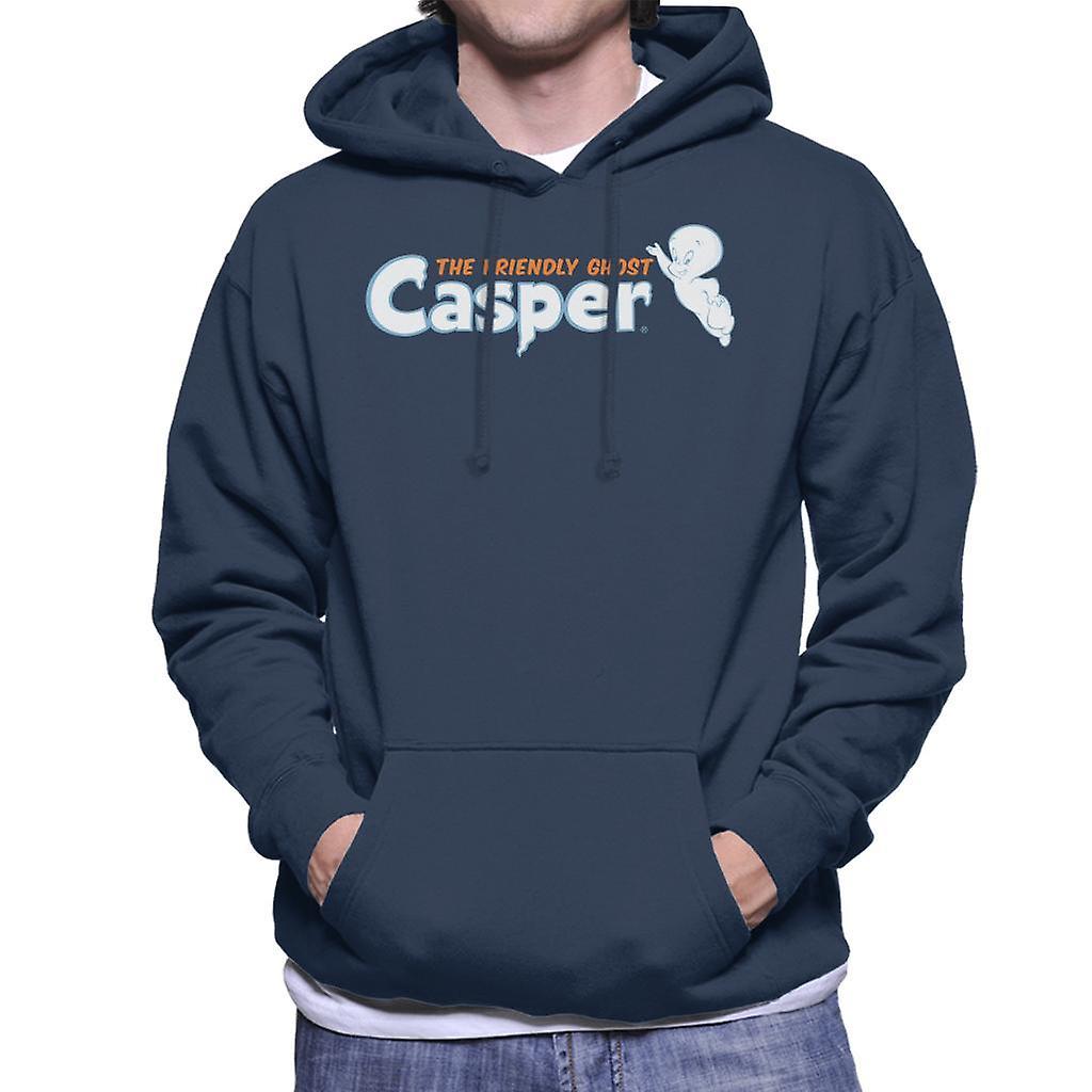 Casper The Friendly Ghost Flying Logo Men's Hooded Sweatshirt Navy Blue Large