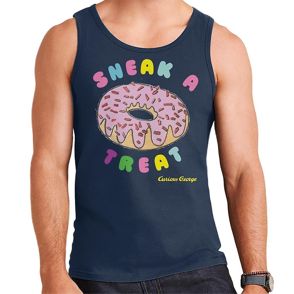 Curious George Sneak A Treat Donut Men's Vest Navy Blue XX-Large