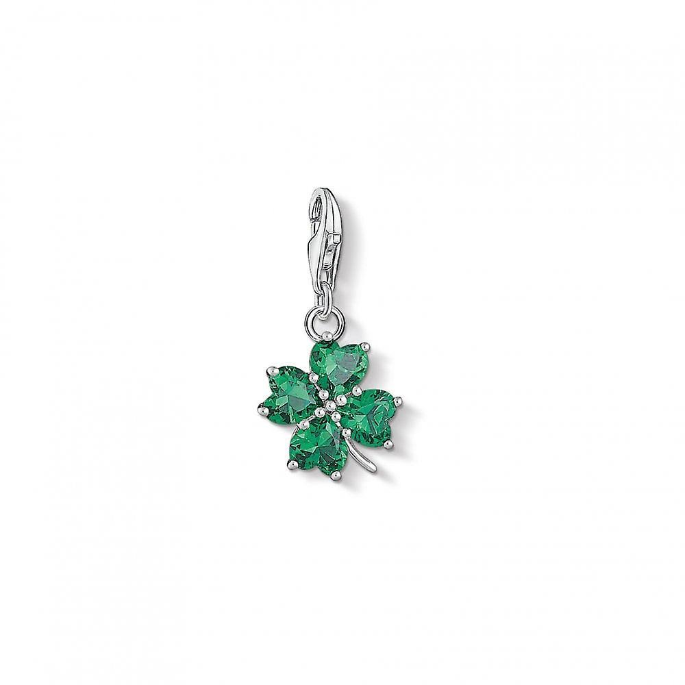 Women's Thomas Sabo Charm Club Thomas Sabo Silver Green Cloverleaf Charm Pendant 1703-699-6