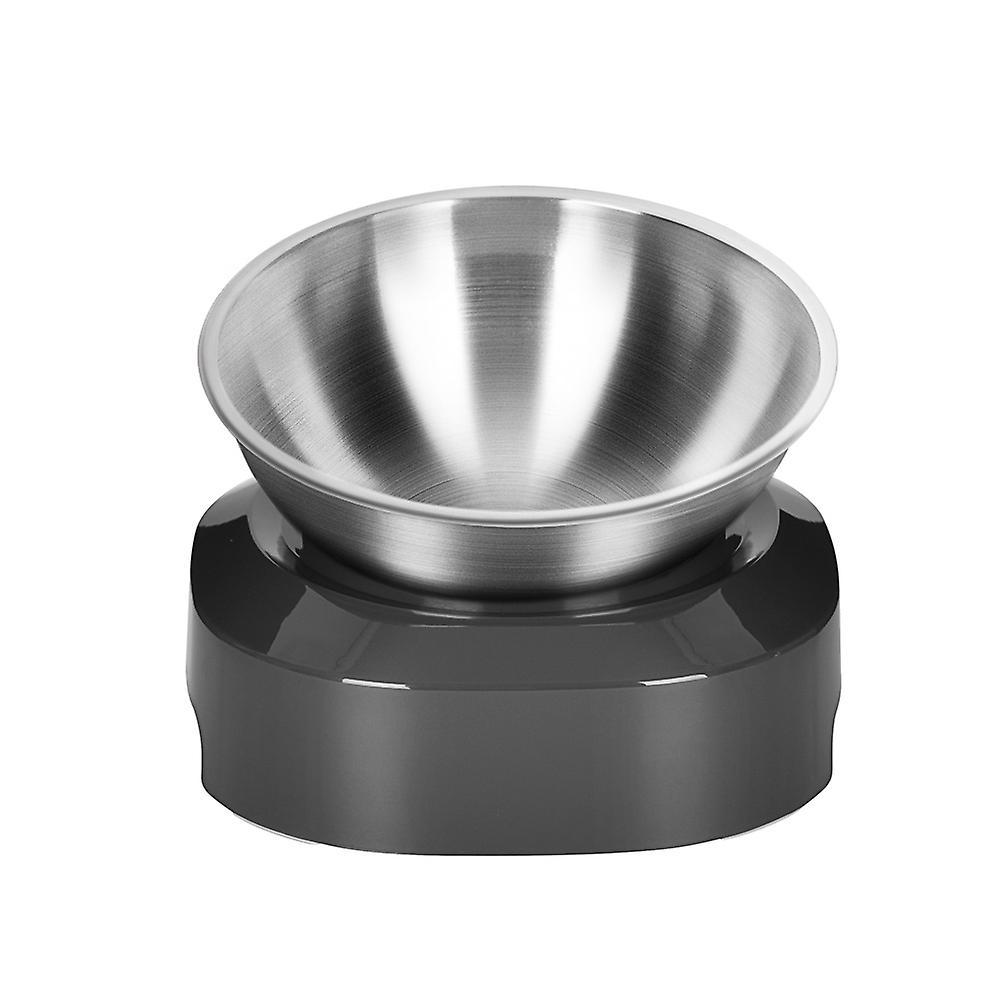 Wwdd Raised Cat Bowl, Stainless Steel Cat Dish For Food Water Anti Vomiting Elevated Slanted Tilted 15 Double Bowl