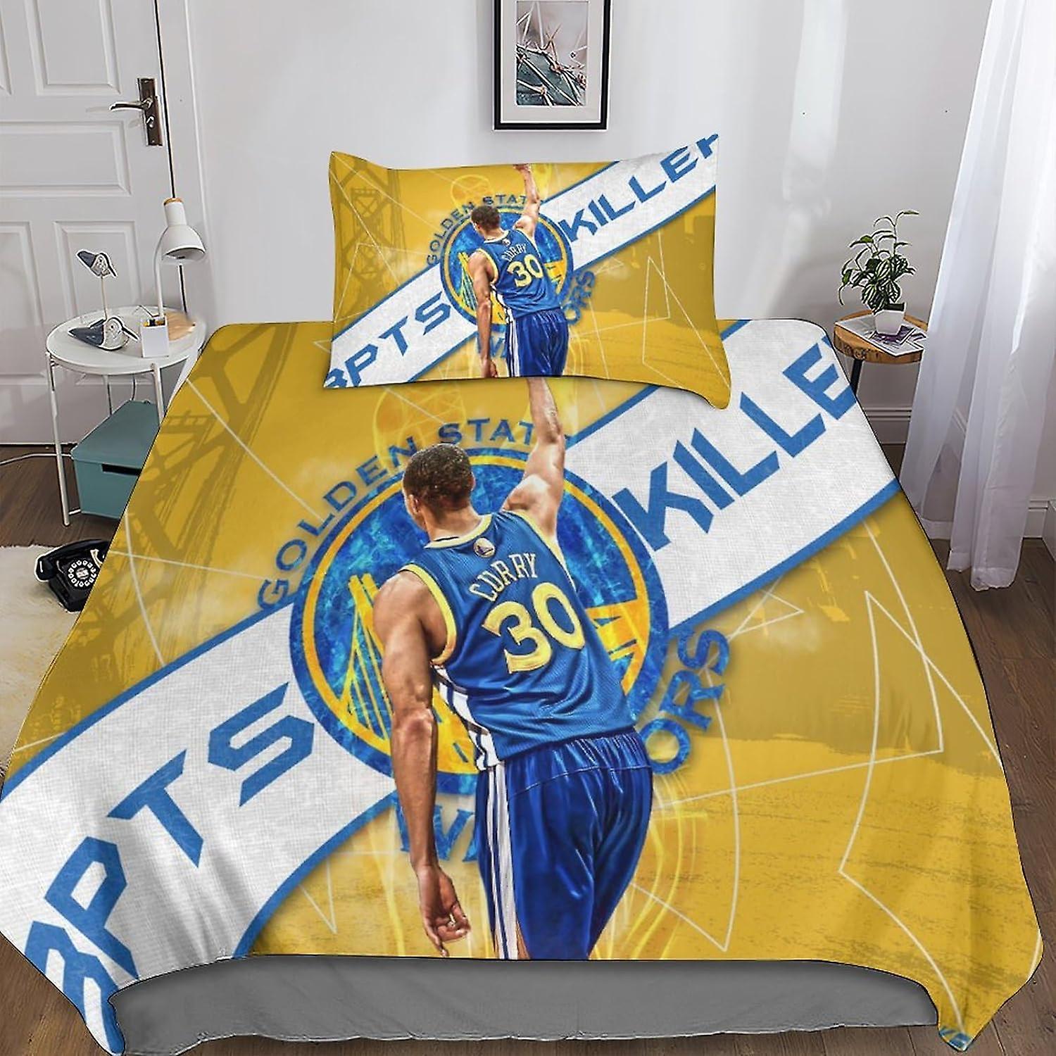 Kerota 3D Stephen Curry Bedding Set for Boys and Teenagers Duvet Cover, Microfiber Duvet Cover with Zipper Closure 2 Pcs Pillowcases Single Single1...