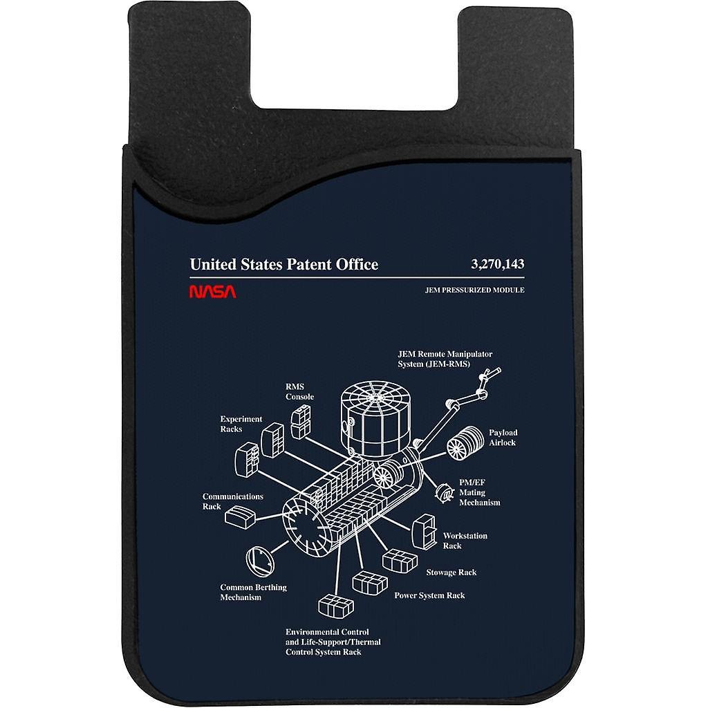 NASA JEM Pressurized Module Blueprint Phone Card Holder Navy Blue 5.5cm x 8.5cm