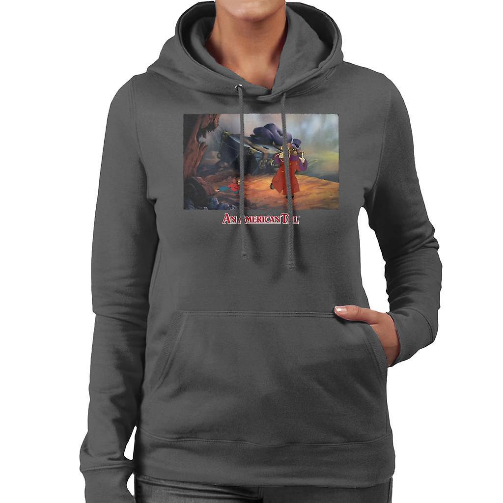 An American Tail Fieval And Warren T Rat Women's Hooded Sweatshirt Charcoal Small