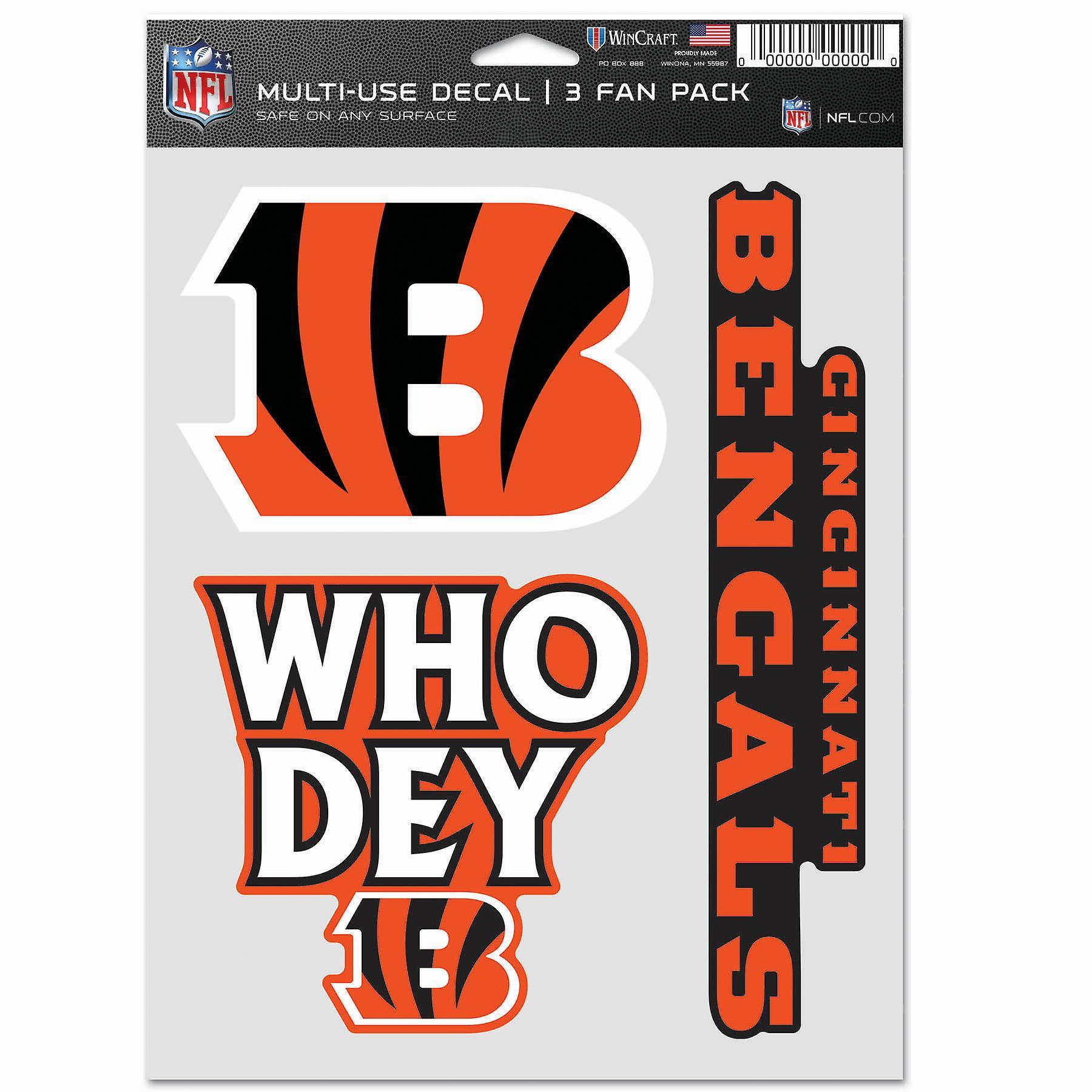 Wincraft NFL Sticker Multi-Use 3 Set 20x15cm - Cincinnati Bengals