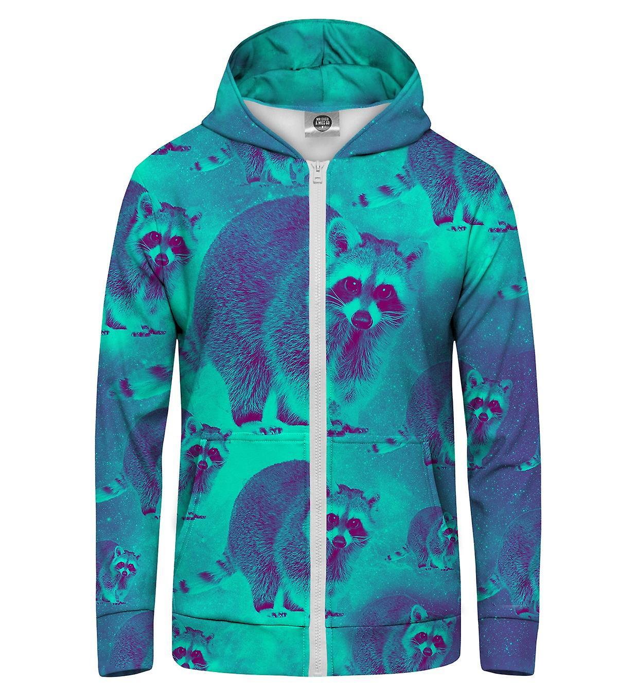 Mr Gugu & Miss Go Mr. GUGU & Miss GO Raccoons Hoodie Kangaroo Zip Up teal XS