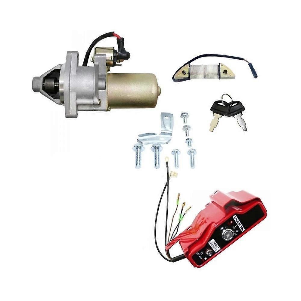 Loerss ELECTRIC START KITS GX390 FOR HONDA GX340 11HP GX390 13HP 188F 190F GENERATOR HOUSING STARTER MOTOR CHARGE COIL SWITCH Special Flywheel