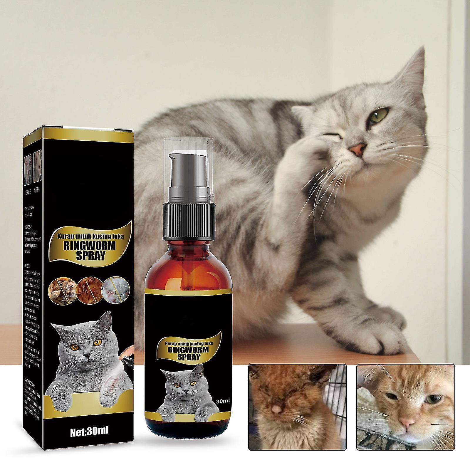 DUQI Pet Mite Removal Spray Multipurpose Cat Dog Ringworm Fungus Treatment Spray Itch Relief Spray For Cats & Dogs,protects And Heals Itchy And Irr...