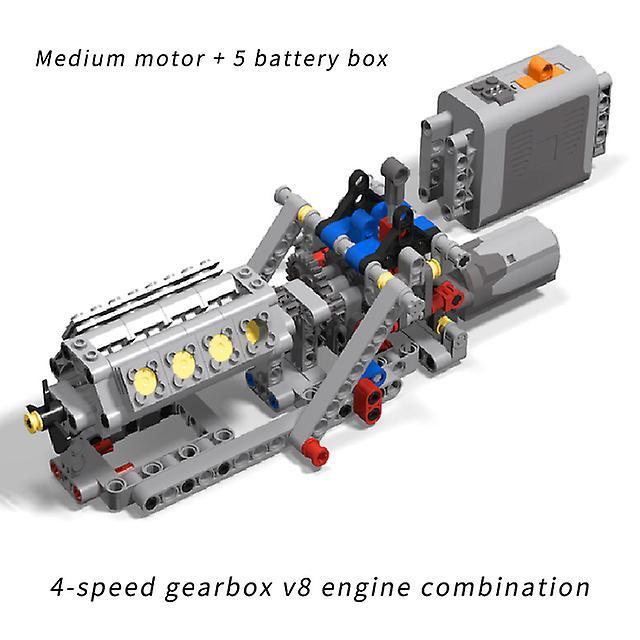 Creative Electric Diy High-tech Parts Assembled Building Blocks Motor Gearbox Reverse Gear Mechanical Group Model Engine Toy - Blocks - Gearbox 01