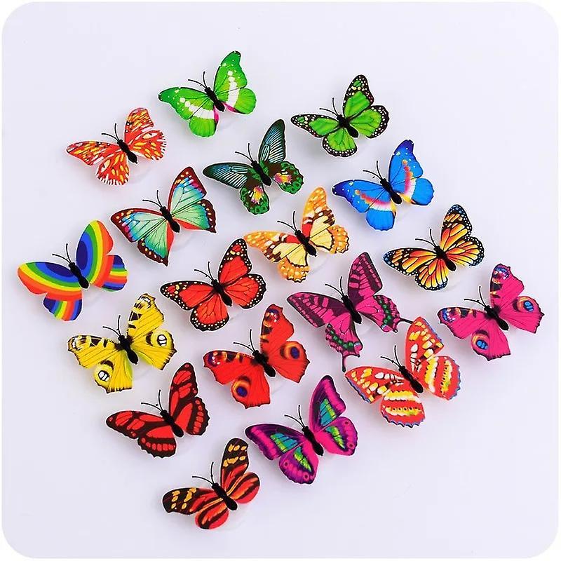 10pcs Led Decorative Hot Selling Toy Creative Colorful Luminous Butterfly Night Light Small Play Atmosphere Light Paste Lamp Best Seller