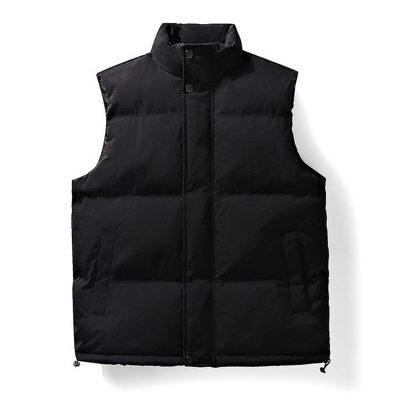 Mmcici Men's Puffer Vest Winter Outdoor Zipper Sleeveless Warm Puffey Jacket Black 3XL