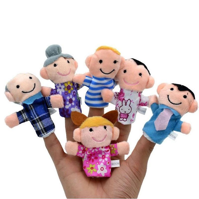 Slowmoose 6 Pcs/lot Finger Family Puppets Set - Mini Plush Baby Toy , Finger Puppets To