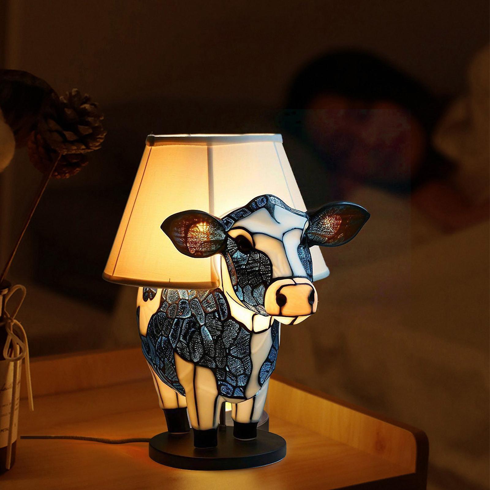 Kakanwo Resin Home Bedside Illuminated Calf Table Lamp Table Lamp Ornaments White Free Size