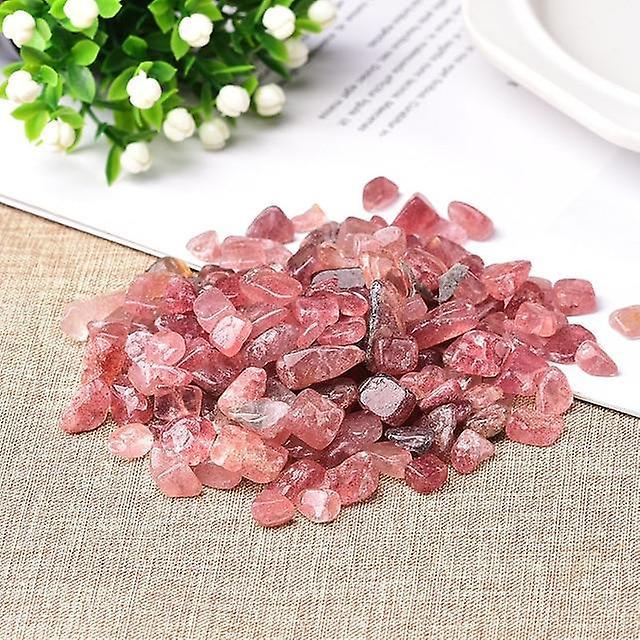 Slowmoose Natural Colorful Crystal Gravel Healing Energy Mineral Stone - Aquarium Home Strawberry crystal 50g