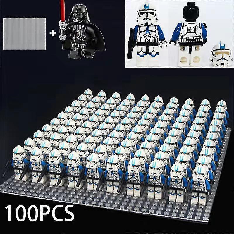 Bysion 101pcs/set Star Wars Clone Troopers Minifigures Stormtroopers Building Blocks Toys With Bottom Board Classic 501st Clone Trooper