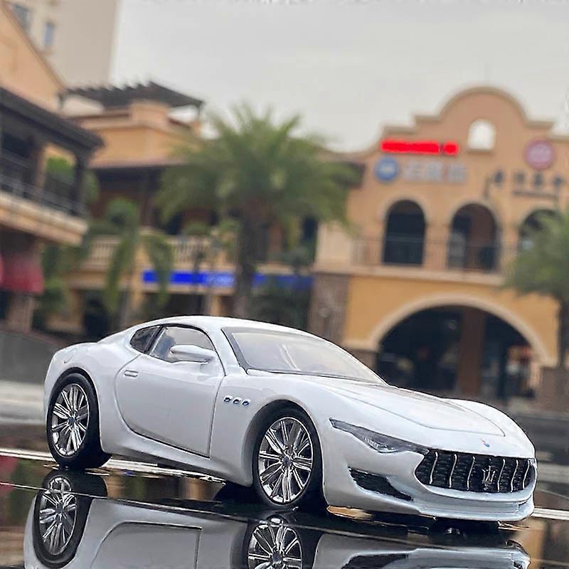 Toy Cars 1:32 Maserati Alfieri Coupe Alloy Sports Car Model Diecast Metal Toy Vehicles Car Model Sound and Light Simulation Kids Toy Gift White