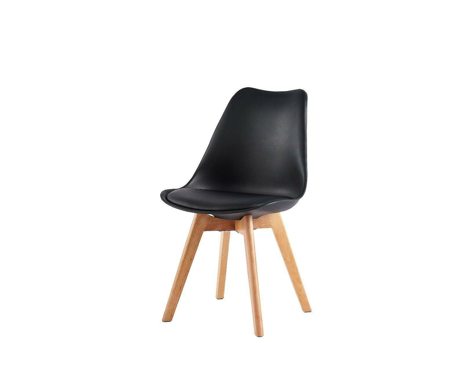 mcc direct Dining Designer Side Chairs Wooden Legs EVA BLACK 1