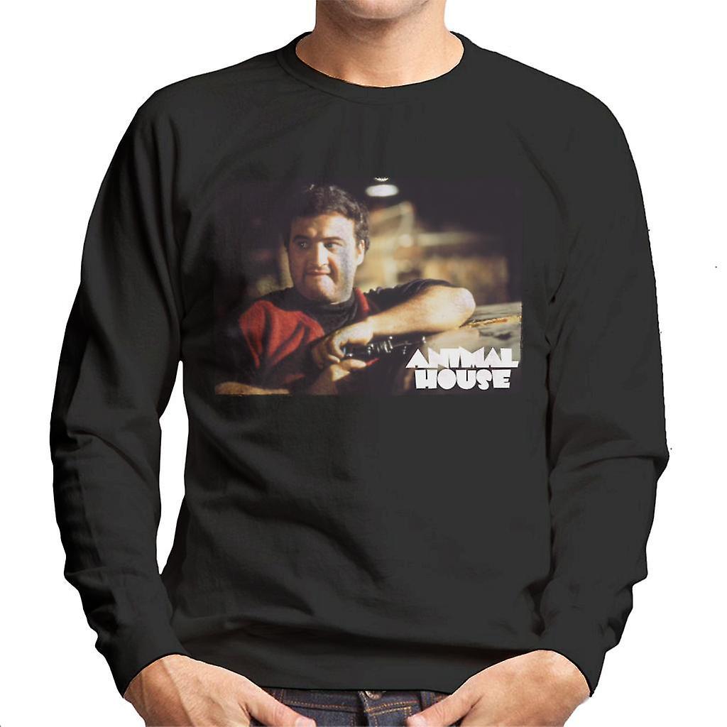 Animal House John Bluto Blutarsky Wearing Red Top Men's Sweatshirt Black Medium