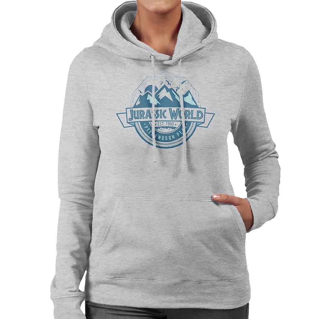 Jurassic Park Jurassic World Pteranodon Peak Women's Hooded Sweatshirt Heather Grey XX-Large